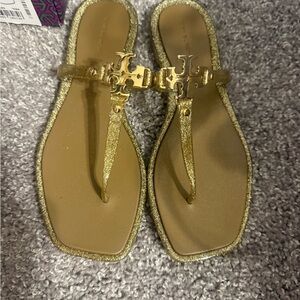 Tory Burch Gold Glitter Sandals